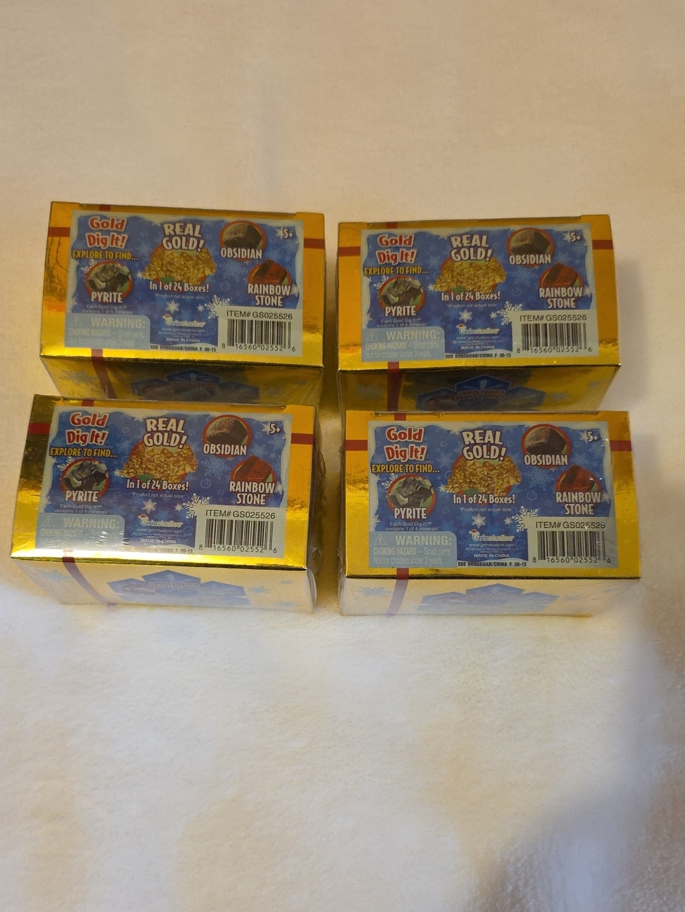 Grin Studios-Gold Dig It-Use Tools Included To Find 1 Of 4 Minerals- Lot Of 4